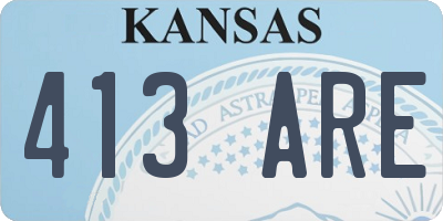 KS license plate 413ARE