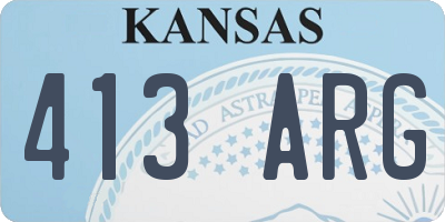KS license plate 413ARG