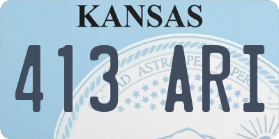 KS license plate 413ARI