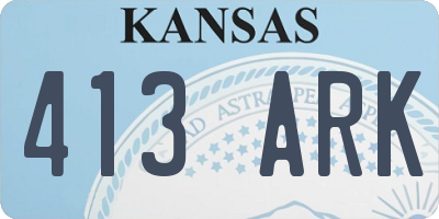 KS license plate 413ARK