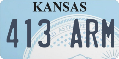 KS license plate 413ARM