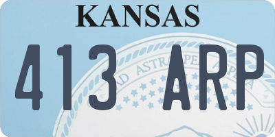 KS license plate 413ARP