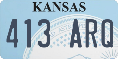 KS license plate 413ARQ