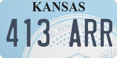 KS license plate 413ARR