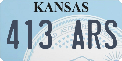 KS license plate 413ARS