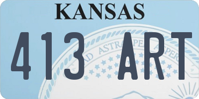 KS license plate 413ART