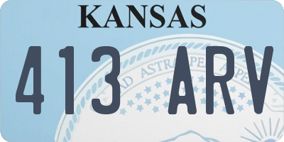 KS license plate 413ARV