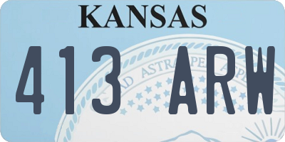 KS license plate 413ARW