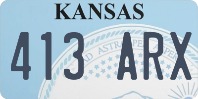 KS license plate 413ARX