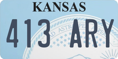 KS license plate 413ARY