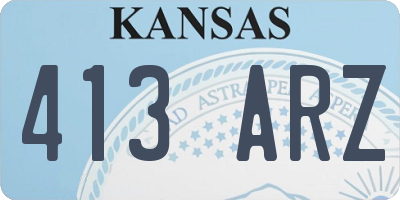 KS license plate 413ARZ