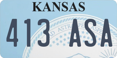 KS license plate 413ASA