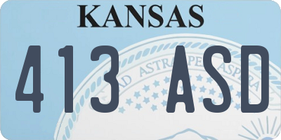 KS license plate 413ASD