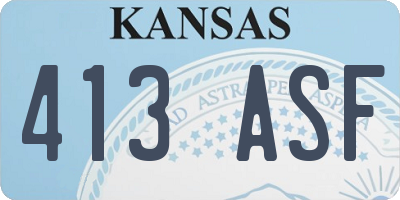 KS license plate 413ASF
