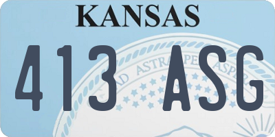 KS license plate 413ASG