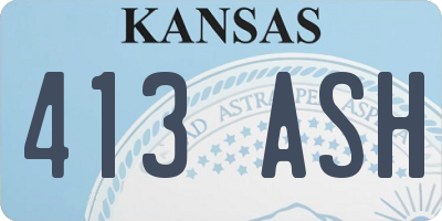KS license plate 413ASH