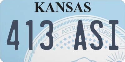 KS license plate 413ASI