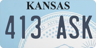 KS license plate 413ASK
