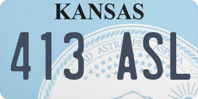 KS license plate 413ASL