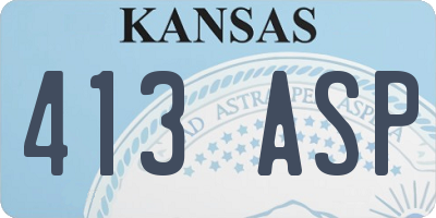 KS license plate 413ASP
