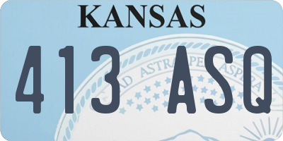 KS license plate 413ASQ