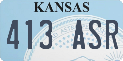 KS license plate 413ASR