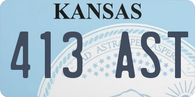 KS license plate 413AST