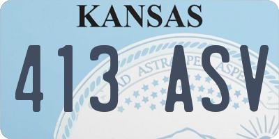 KS license plate 413ASV