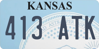 KS license plate 413ATK