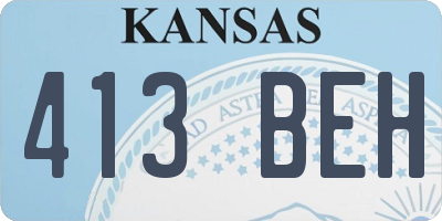 KS license plate 413BEH