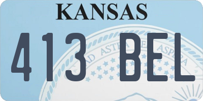 KS license plate 413BEL