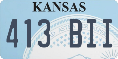 KS license plate 413BII