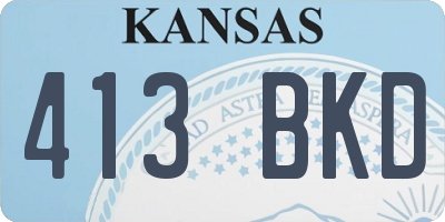 KS license plate 413BKD