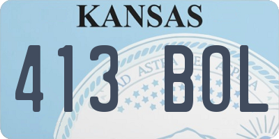 KS license plate 413BOL