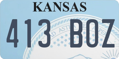 KS license plate 413BOZ