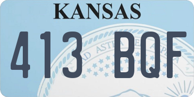 KS license plate 413BQF
