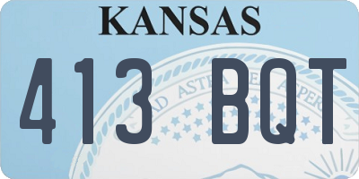 KS license plate 413BQT