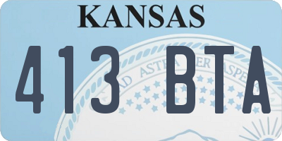 KS license plate 413BTA