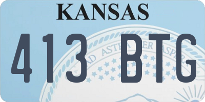 KS license plate 413BTG