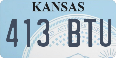 KS license plate 413BTU