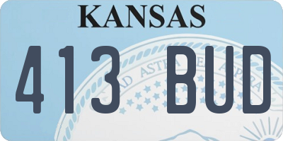 KS license plate 413BUD