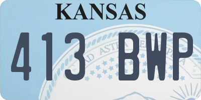 KS license plate 413BWP