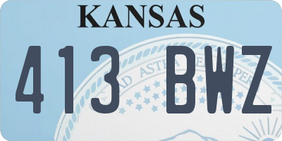KS license plate 413BWZ