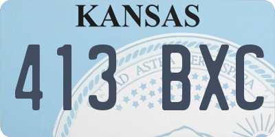 KS license plate 413BXC