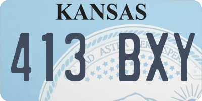 KS license plate 413BXY
