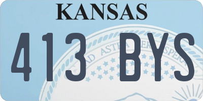KS license plate 413BYS