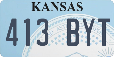 KS license plate 413BYT