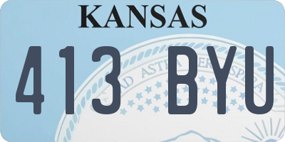 KS license plate 413BYU