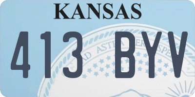 KS license plate 413BYV
