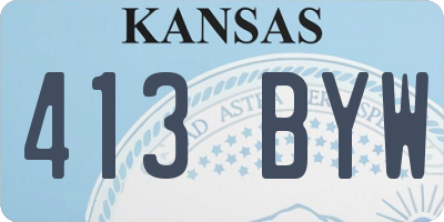KS license plate 413BYW